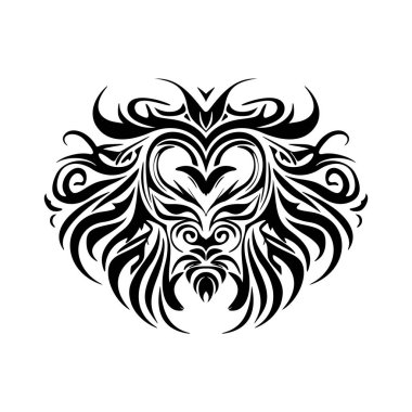 Siyah-beyaz vektör biçiminde bir aslanın logosu.