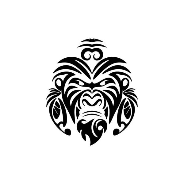 Monochrome Vector Logo Monkey — Stock Vector