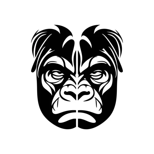 Monochrome Vector Logo Featuring Monkey — Stock Vector