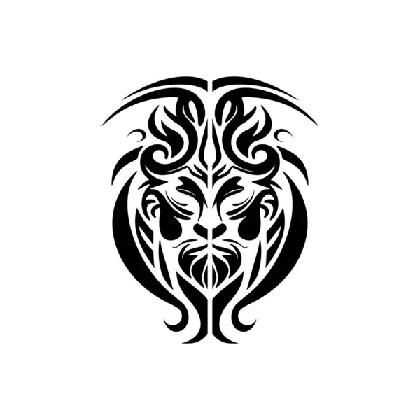 Logo Vectoriel Lion Aux Couleurs Noir Blanc — Image vectorielle