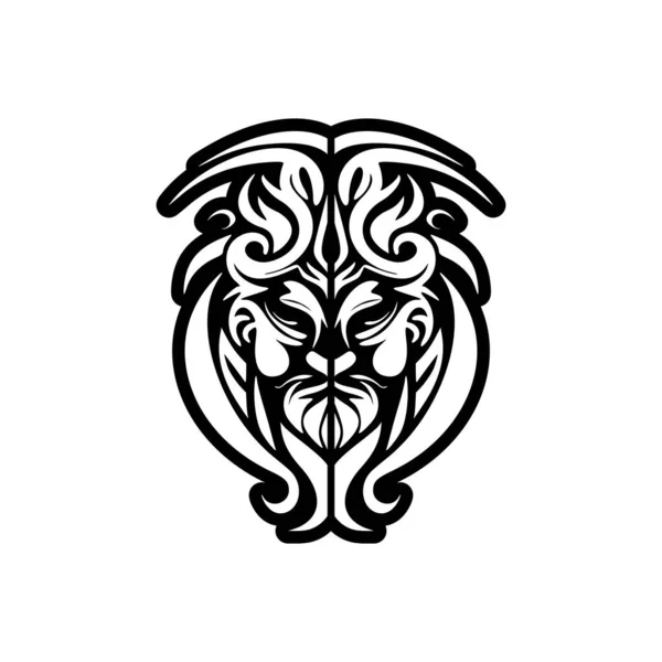 Vektorillustration Eines Schwarz Weißen Löwen Logos — Stockvektor