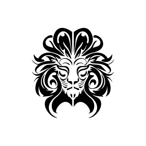 Vector Sketch Polynesian God Mask Black White — Stock Vector