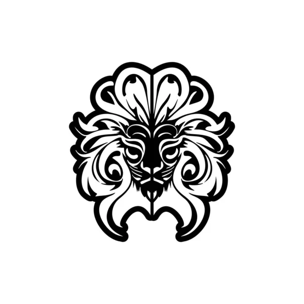 Logo Lion Vecteur Noir Blanc — Image vectorielle