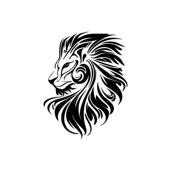 Векторный Логотип Черно Белого Льва — стоковый вектор