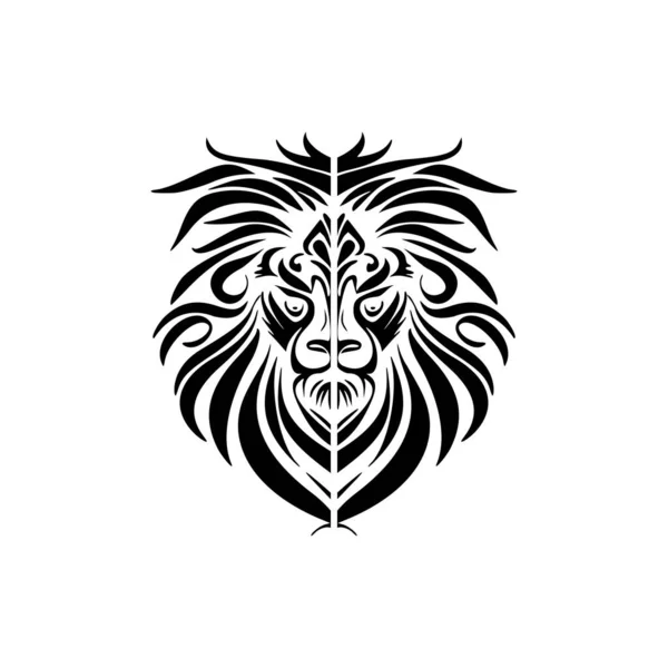 Logo Vectoriel Avec Lion Noir Blanc Monochrome — Image vectorielle