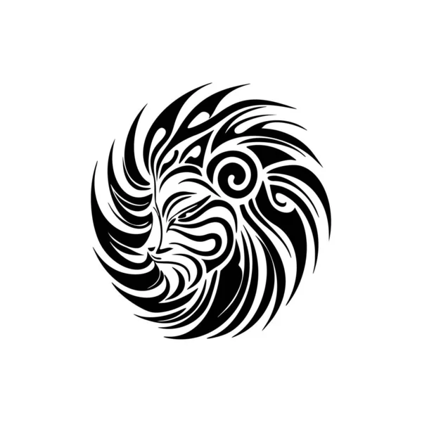 黒と白のライオンのベクトルロゴ — ストックベクタ
