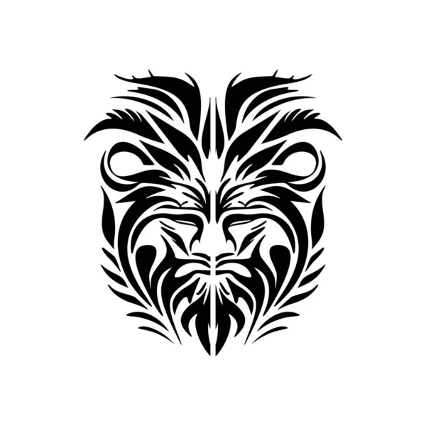 Logo Lion Vectoriel Design Noir Blanc — Image vectorielle
