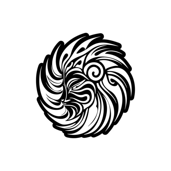 Векторный Логотип Льва Черно Белыми Цветами — стоковый вектор