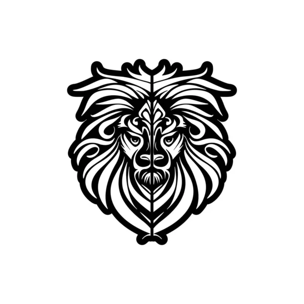 Logo Vectoriel Monochrome Avec Image Lion — Image vectorielle