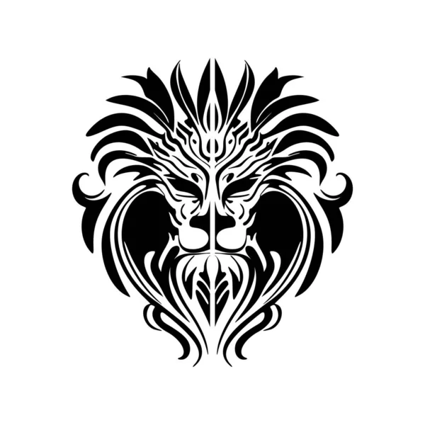Logo Vectoriel Lion Dans Les Tons Noir Blanc — Image vectorielle