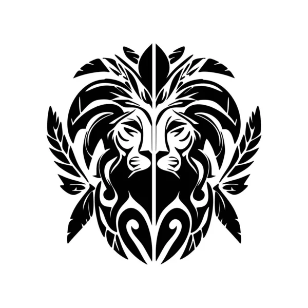 Logo Lion Style Vectoriel Noir Blanc — Image vectorielle