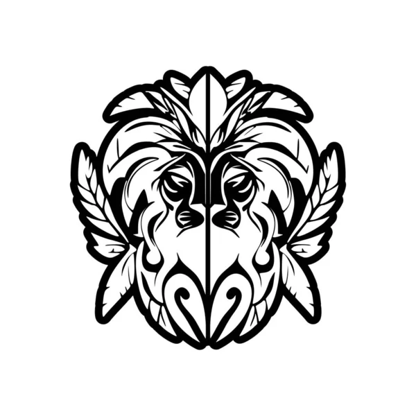 Lion Vectoriel Avec Logo Noir Blanc — Image vectorielle