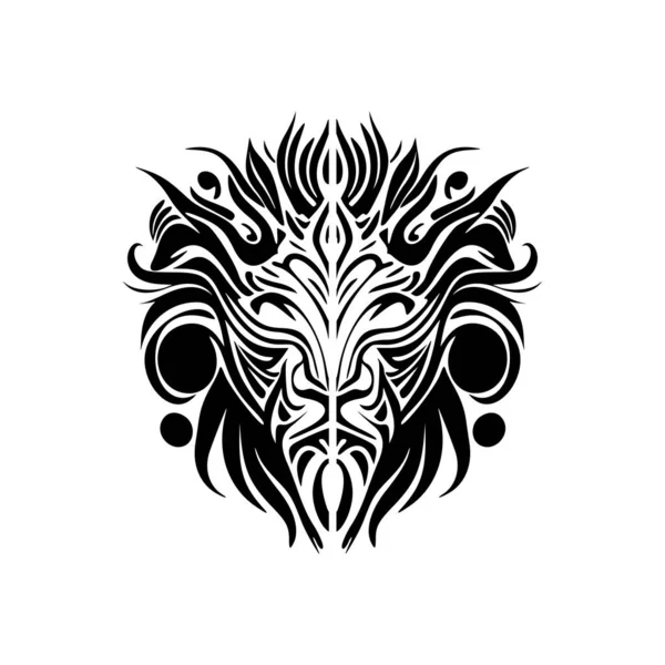 黒と白のライオンをフィーチャーベクトルロゴ — ストックベクタ