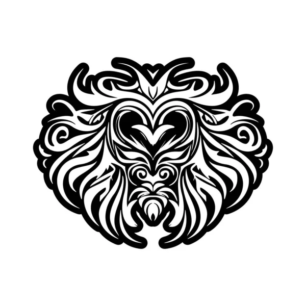 Logo Vectoriel Lion Noir Blanc — Image vectorielle