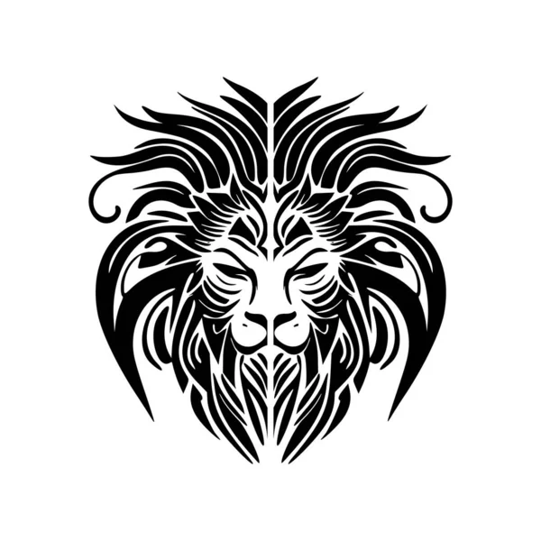 Logo Lion Forme Vecteur Noir Blanc — Image vectorielle