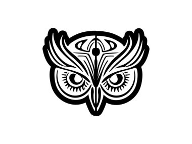 Siyah beyaz Polinezya desenli bir baykuş..