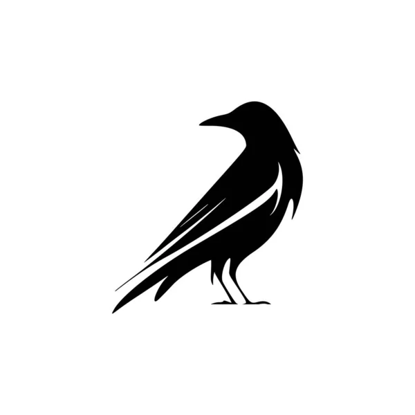 Απλό Λογότυπο Κορακιού Ασπρόμαυρη Διανυσματική Μορφή — Διανυσματικό Αρχείο