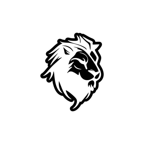 Logotipo Vectorial León Compuesto Elementos Blanco Negro Mantenido Simple — Vector de stock
