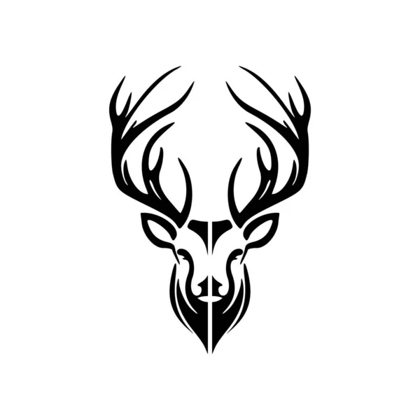 Logotipo Ciervo Blanco Negro Pero Con Diseño Vectorial Sencillo — Archivo Imágenes Vectoriales