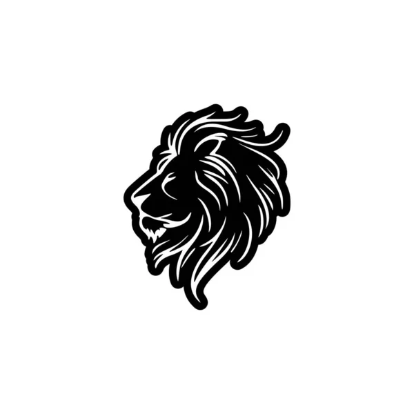 Ein Einfaches Logo Eines Löwen Schwarz Weißen Vektordesign — Stockvektor