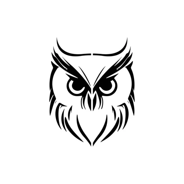 stock vector Minimalist black and white vector owl logo.