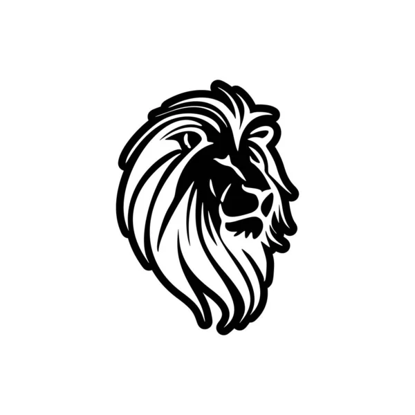 Logo Vectoriel Monochrome Lion Simple Élégant — Image vectorielle