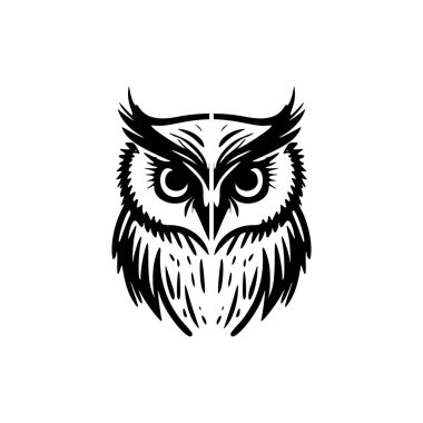 Siyah beyaz baykuşun vektör logosu. Basit ama klasik..