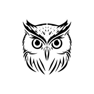 Siyah beyaz baykuşun vektör logosu.