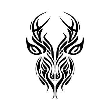 Çok basit. Siyah-beyaz vektör geyik logosu..