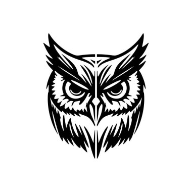 Basit bir siyah beyaz baykuşun vektör logosu.