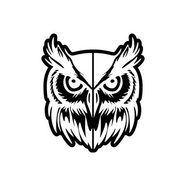 Basit bir tasarımı olan siyah beyaz bir vektör logosu.