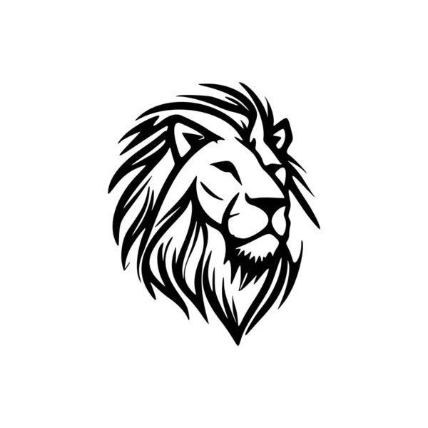 Logo Vectoriel Lion Noir Blanc Design Simple — Image vectorielle