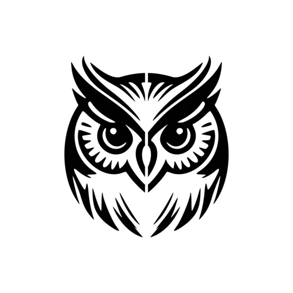 stock vector Vector logo of an owl, black and white, simple design.