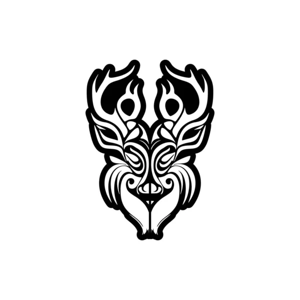 Vektorové Logo Černobílou Ilustrací Jelena — Stockový vektor