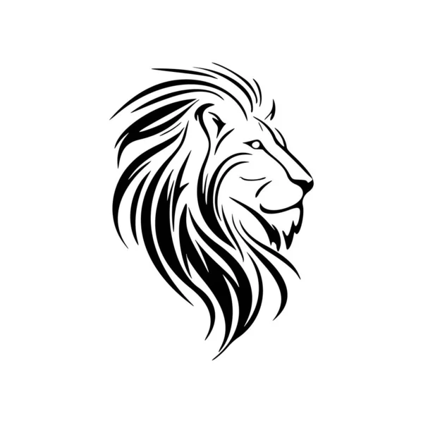 Черно Белый Векторный Логотип Льва Простой — стоковый вектор