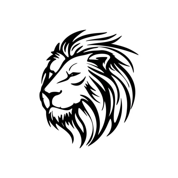 Simple Logo Lion Noir Blanc Format Vectoriel — Image vectorielle