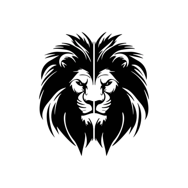 Logo Vectoriel Minimaliste Lion Noir Blanc — Image vectorielle