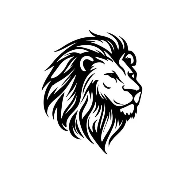Logo Vectoriel Noir Blanc Lion Conception Simple — Image vectorielle