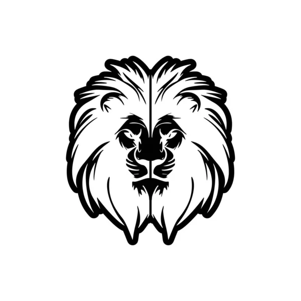Logo Simpliste Lion Utilisant Une Illustration Vectorielle Noir Blanc — Image vectorielle