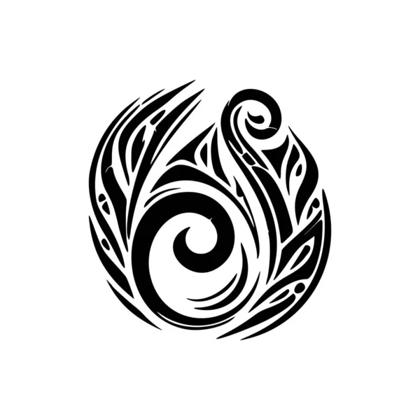 黑白波利尼西亚纹身设计 — 图库矢量图片
