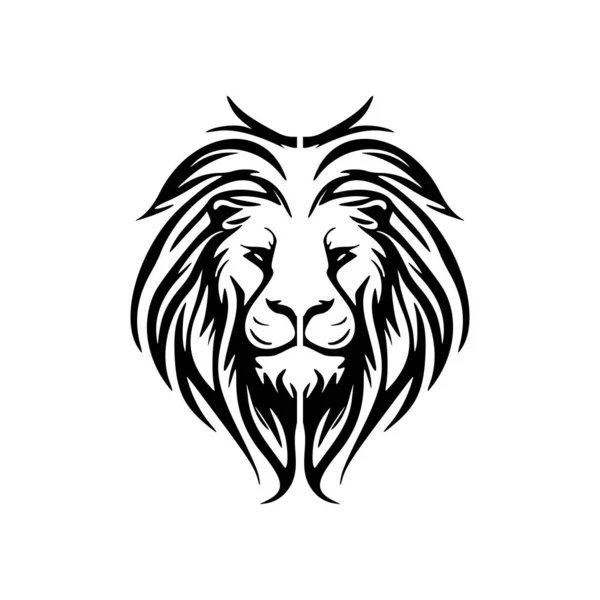 Logo Vectoriel Classique Lion Noir Blanc — Image vectorielle