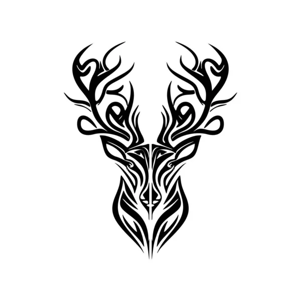 Minimalist Vector Deer Logo Black White — Stock Vector