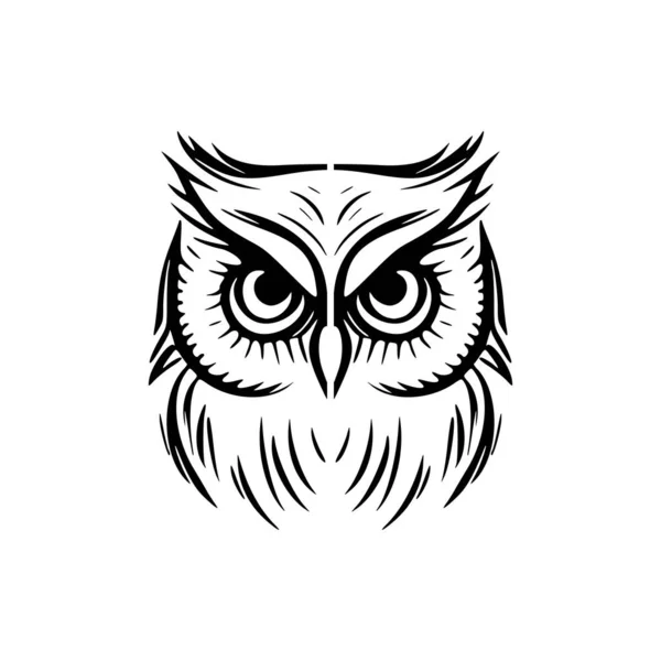 stock vector A simple black and white vector owl logo.