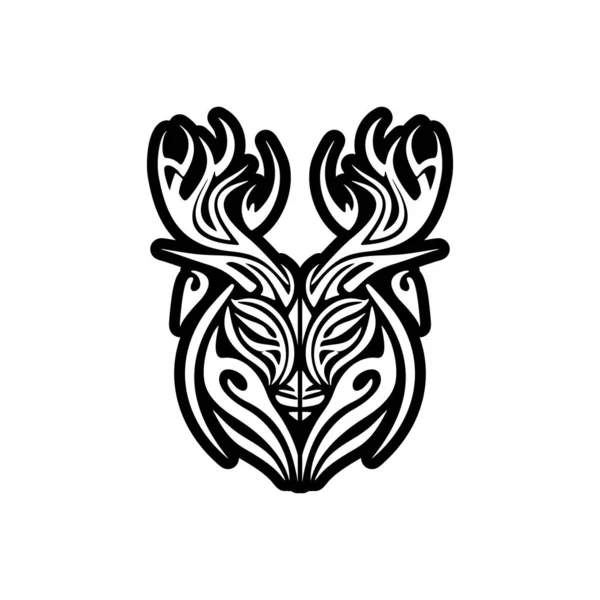 Векторний Логотип Оленя Використанням Чорно Білих Кольорів Простий Простий — стоковий вектор