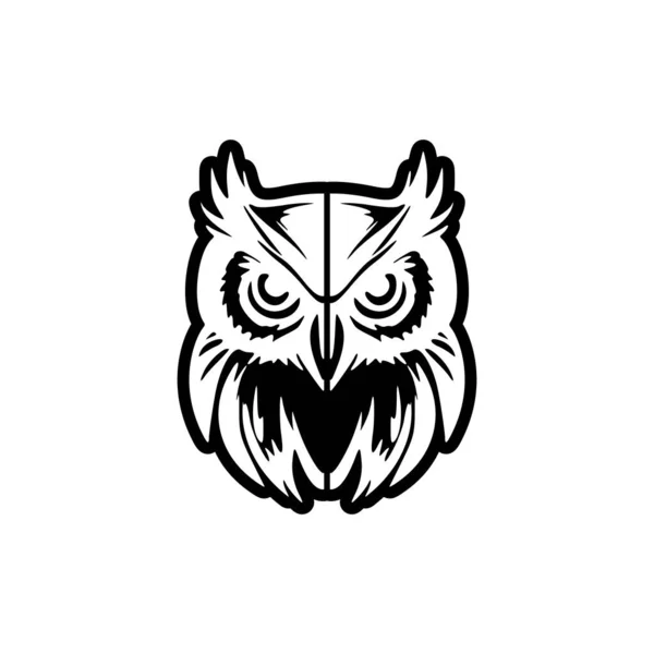 Basit Tutulan Siyah Beyaz Baykuşun Vektör Logosu — Stok Vektör
