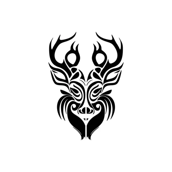 Logo Cerf Deux Tons Noir Blanc Avec Style Vectoriel — Image vectorielle