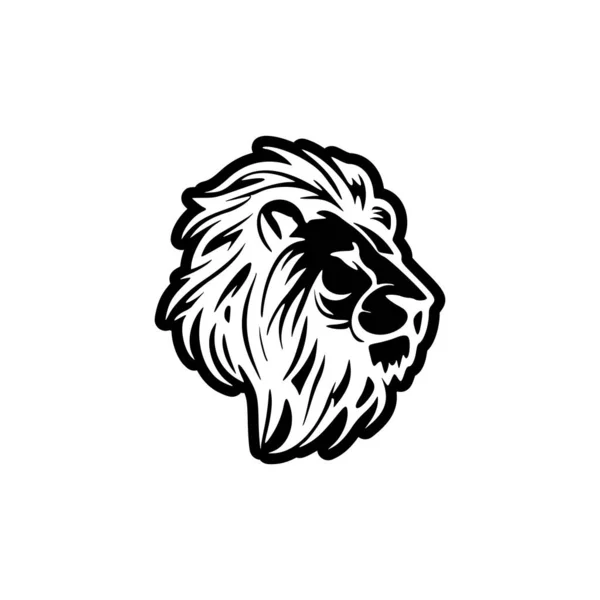 Минималистский Векторный Логотип Льва Черно Белом Цвете — стоковый вектор