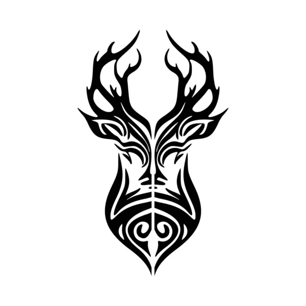 Logo Monochrome Vecteur Cerf Design Minimaliste — Image vectorielle