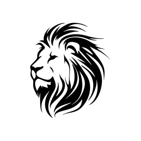 Vektör formundaki tek renkli aslan logosu. Basit ama güçlü.