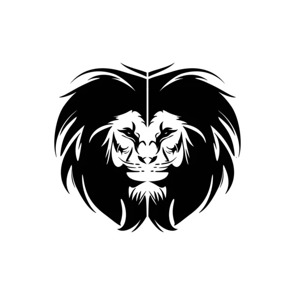 Logotipo Leão Minimalista Vetor Preto Branco — Vetor de Stock